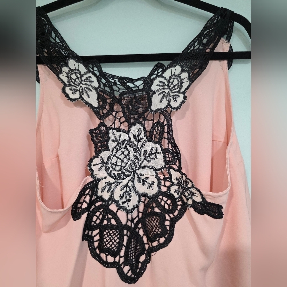 Smart Set Lace Trim Pink Top - Picture 12 of 16